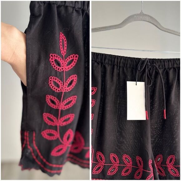 ZARA ZW COLLECTION EMBROIDERED SHORTS - Picture 4 of 4